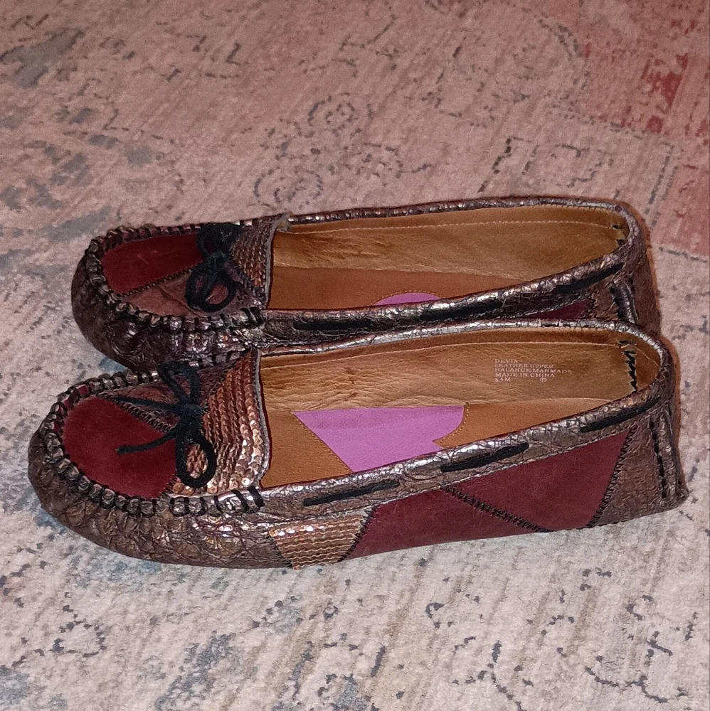 Kenzie Devia snake Print patch Print Slip On Loafers Size 8.5